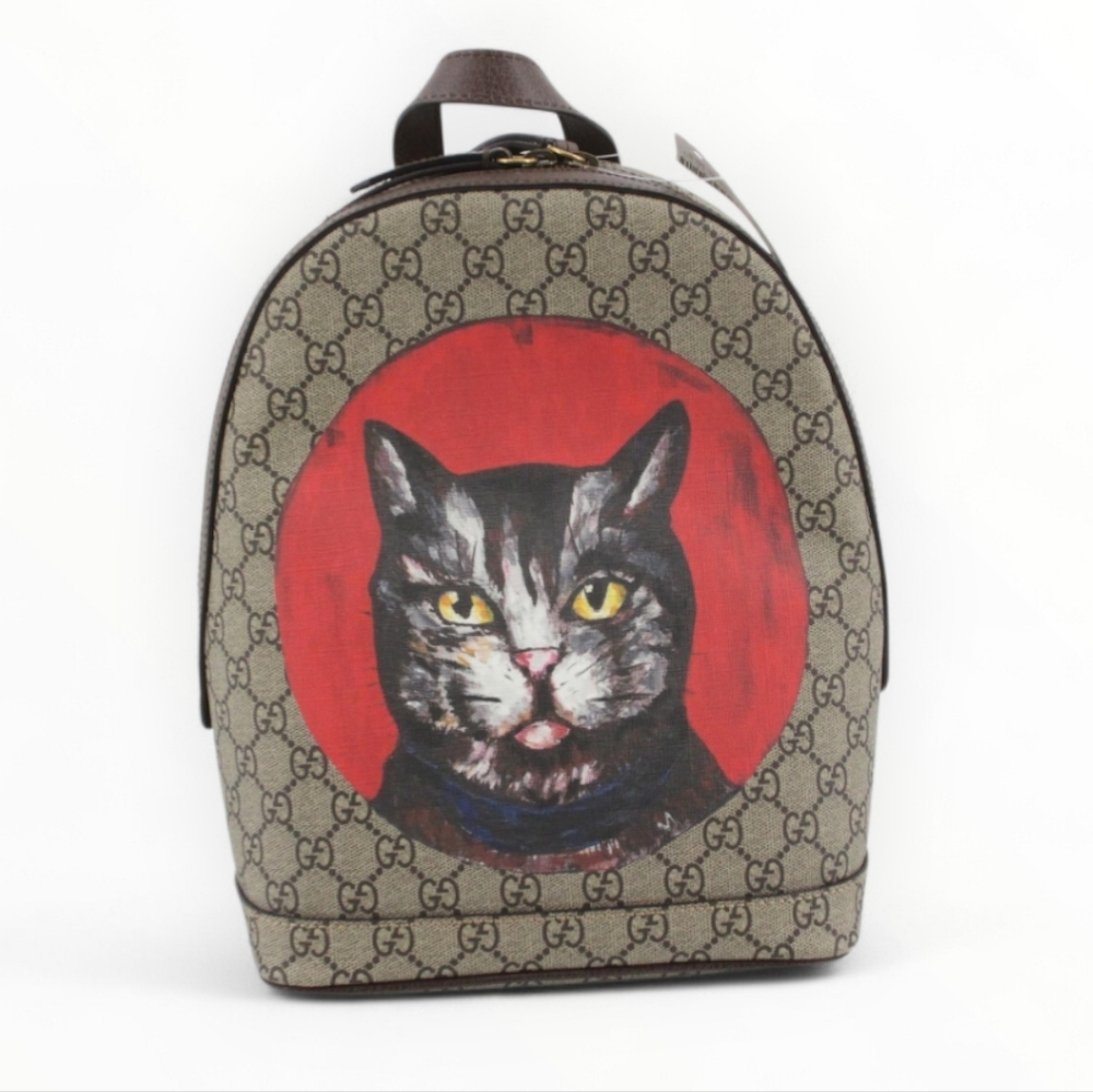 GUCCI Limited Edition Cat Backpack Supreme GG Canvas
